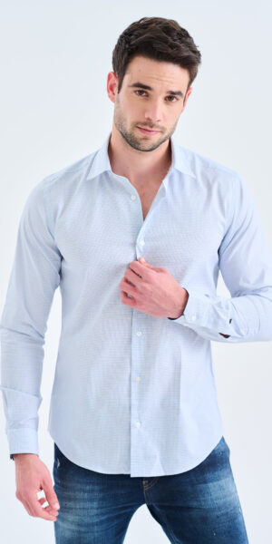 חולצה ש.א מודפסת משבצת