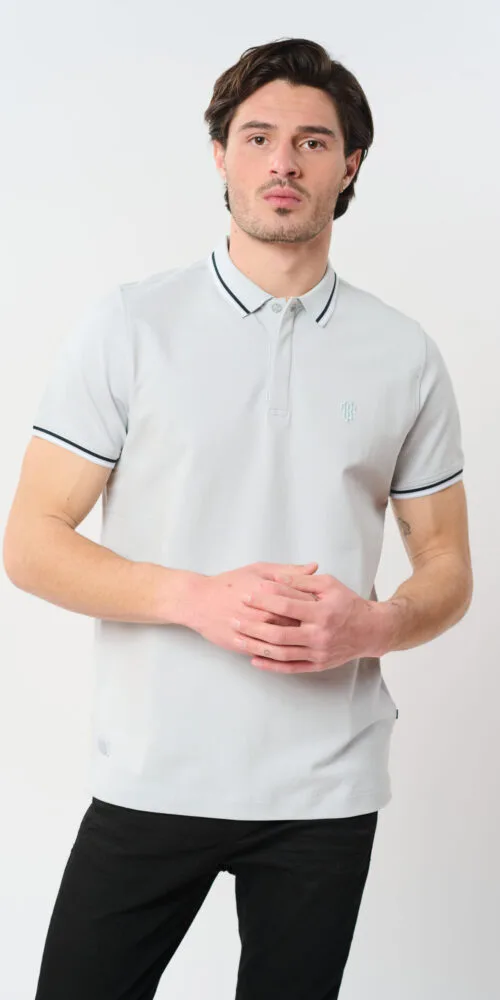 חולצת פולו חלקה POLO P.K לבן