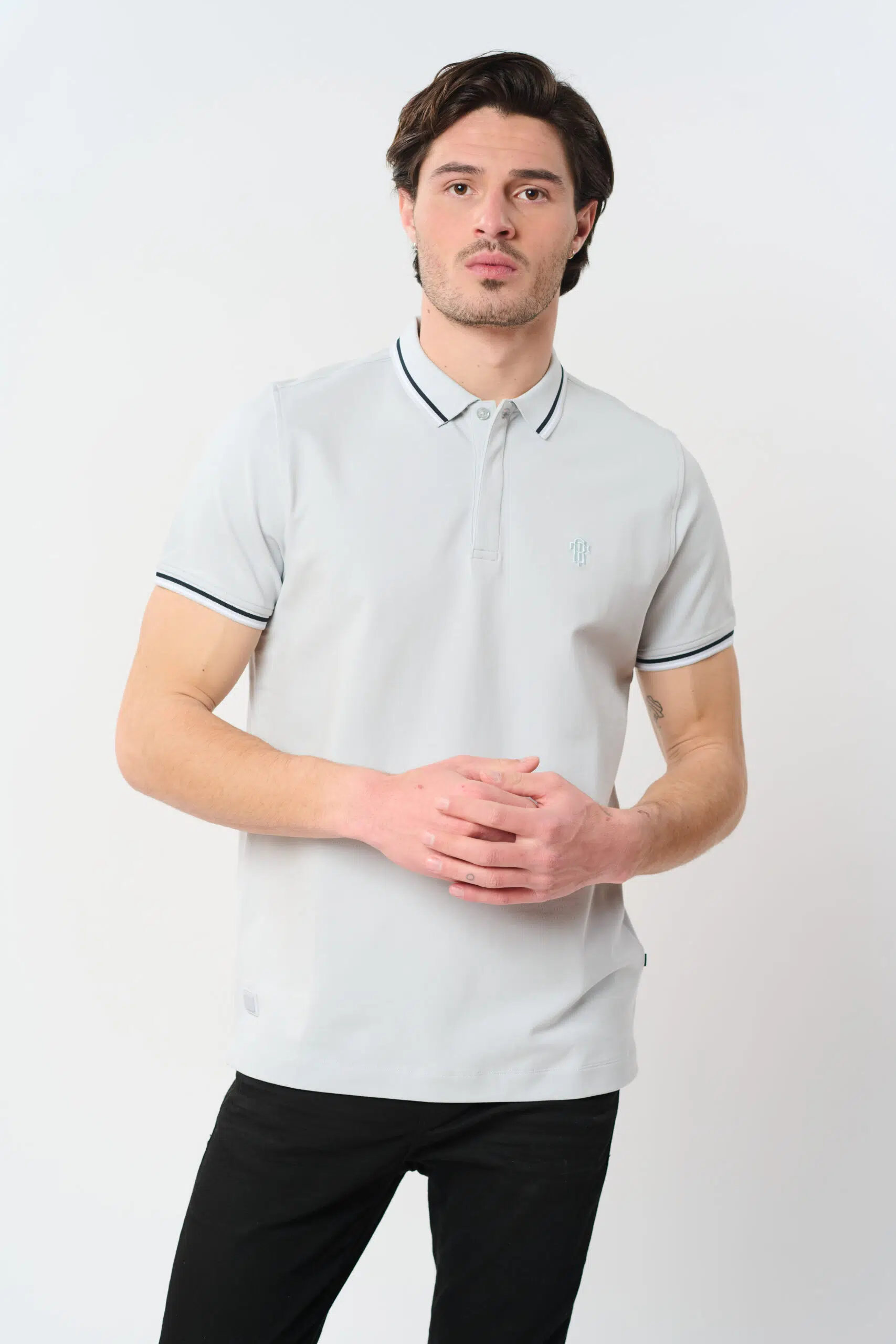 חולצת פולו חלקה POLO P.K לבן