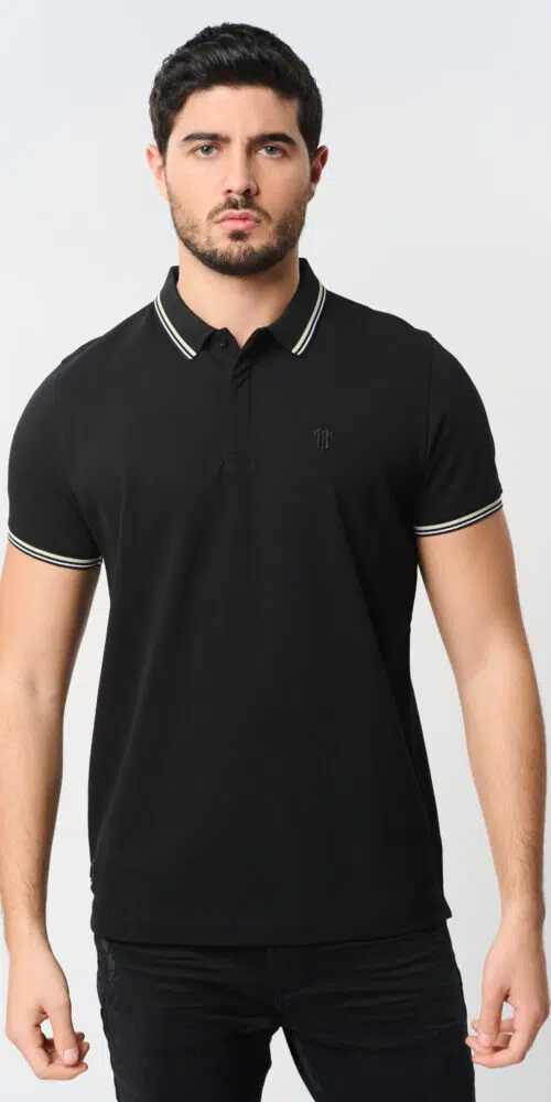 פולו חלקה POLO P.K – BLACK, 3XL