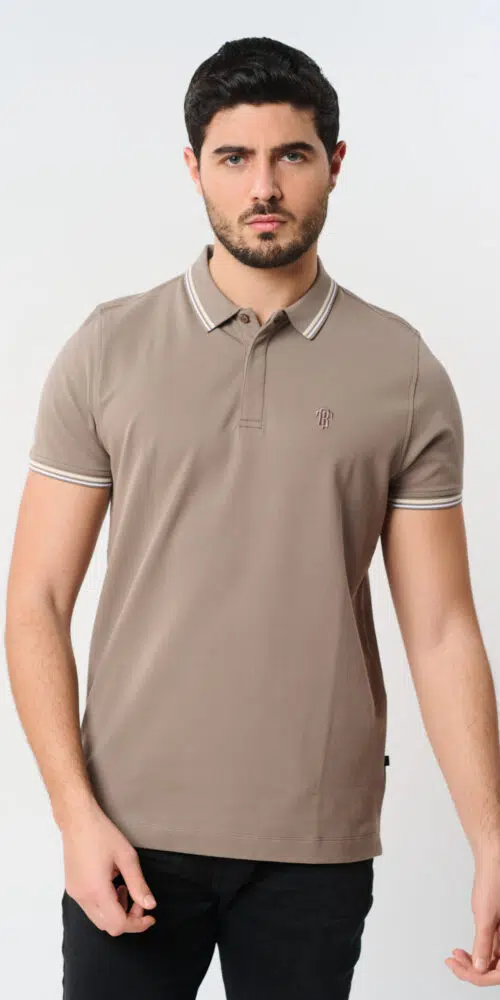 פולו חלקה POLO P.K – BROWN, 3XL