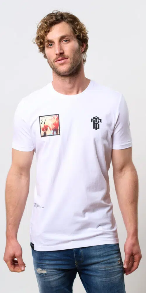 טישרט מודפס T SHIRT LYCRA – WHITE, XXL