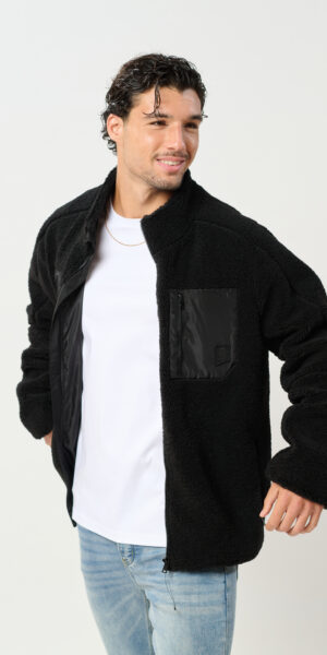 קרדיגן SHERPA CARDIGAN POCKETS