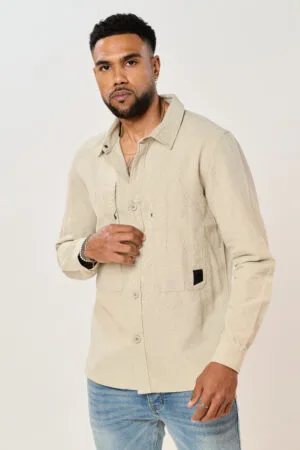 חולצה מכופתרת שרוול ארוך טנסל OVER SHIRT