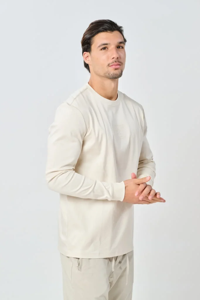טי שירט לגברים – חולצת T SHIRT MERCERIZED של BOGART בצבע חול ים