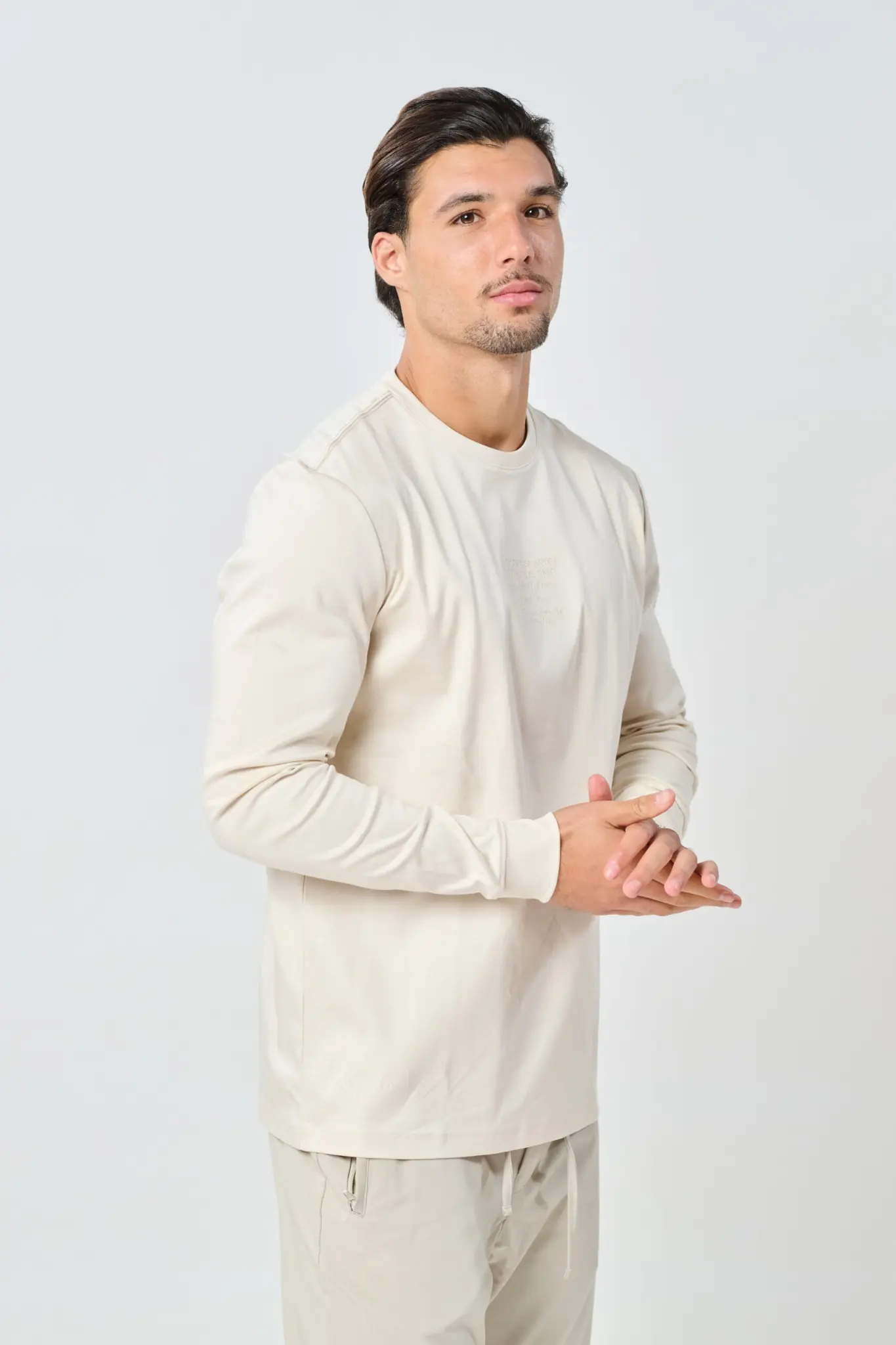טי שירט לגברים – חולצת T SHIRT MERCERIZED של BOGART בצבע חול ים