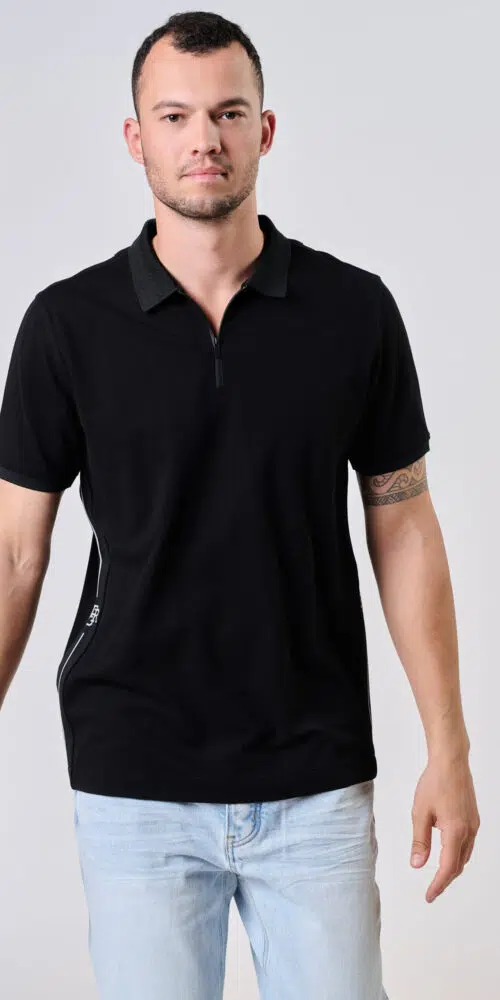 POLO PIQUE – BLACK-ARMY, XXL