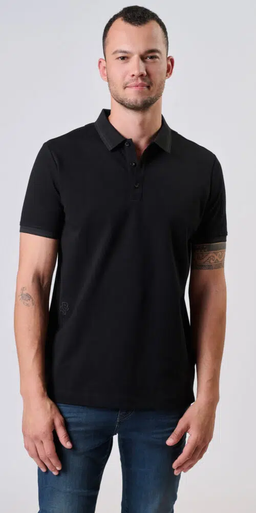 POLO PIQUE – BLACK, 3XL
