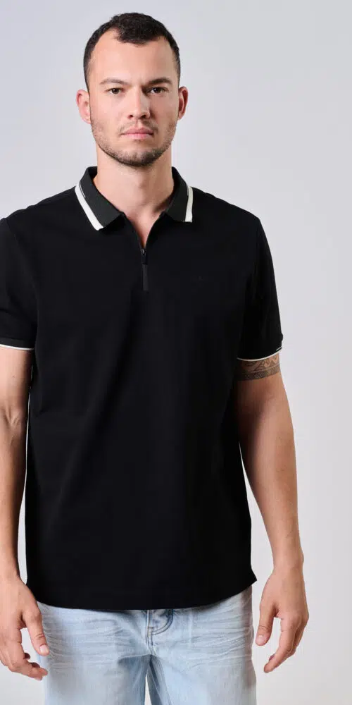 POLO PIQUE – BLACK, XXL