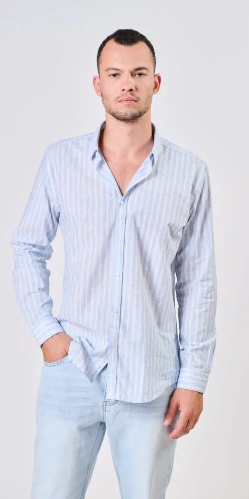 חולצה ש.א פישתן פסים – WHITE-L.BLUE, XXL