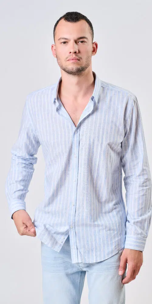 חולצה ש.א פישתן פסים – WHITE-L.BLUE, XXL