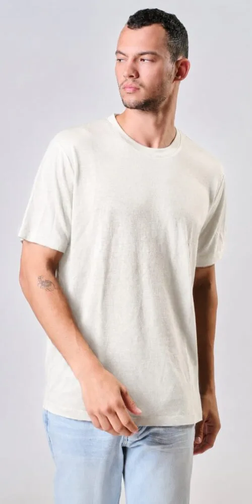 טי סריג  Basic cut – CREAM, XXL